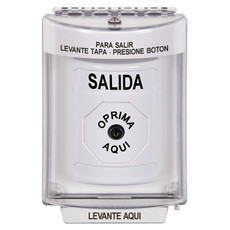 SS2330XT-ES STI White Indoor/Outdoor Flush Key-to-Reset Stopper Station with EXIT Label Spanish