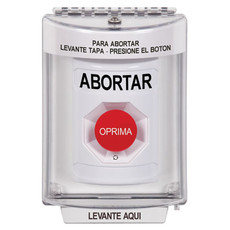 SS2341AB-ES STI White Indoor/Outdoor Flush w/ Horn Turn-to-Reset Stopper Station with ABORT Label Spanish