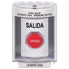 SS2385XT-ES STI White Indoor/Outdoor Surface w/ Horn Momentary (Illuminated) Stopper Station with EXIT Label Spanish