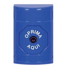 SS2400NT-ES STI Blue No Cover Key-to-Reset Stopper Station with No Text Label Spanish