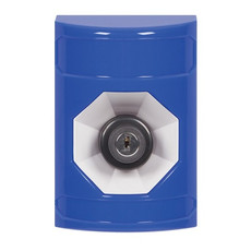 SS2403NT-ES STI Blue No Cover Key-to-Activate Stopper Station with No Text Label Spanish