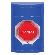 SS2409NT-ES STI Blue No Cover Turn-to-Reset (Illuminated) Stopper Station with No Text Label Spanish