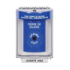 SS2440LD-ES STI Blue Indoor/Outdoor Flush w/ Horn Key-to-Reset Stopper Station with LOCKDOWN Label Spanish