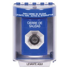 SS2473LD-ES STI Blue Indoor/Outdoor Surface Key-to-Activate Stopper Station with LOCKDOWN Label Spanish