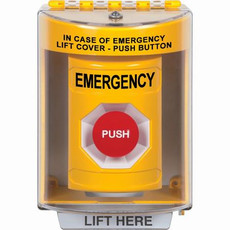 SS2274EM-EN STI Yellow Indoor/Outdoor Surface Momentary Stopper Station with EMERGENCY Label English