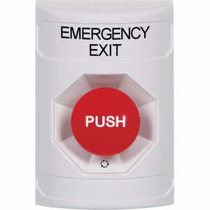 SS2301EX-EN STI White No Cover Turn-to-Reset Stopper Station with EMERGENCY EXIT Label English