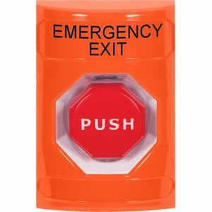 SS2502EX-EN STI Orange No Cover Key-to-Reset (Illuminated) Stopper Station with EMERGENCY EXIT Label English