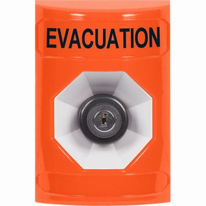 SS2503EV-EN STI Orange No Cover Key-to-Activate Stopper Station with EVACUATION Label English