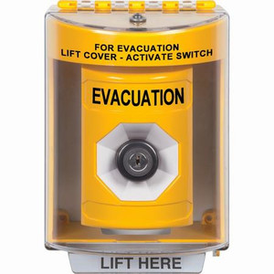 SS2273EV-EN STI Yellow Indoor/Outdoor Surface Key-to-Activate Stopper Station with EVACUATION Label English