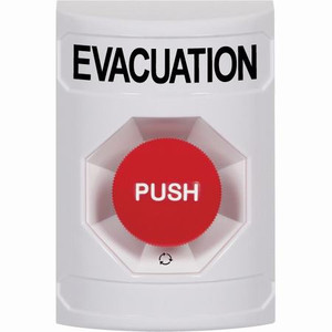 SS2301EV-EN STI White No Cover Turn-to-Reset Stopper Station with EVACUATION Label English