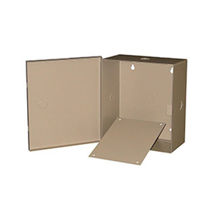 BW-98BP Mier UL Listed NEMA Type 1 Indoor 7" W x 8" H x 3.5" D Metal Electrical Enclosure - Beige w/ Internal Removable 5" W x 6" H Back Panel