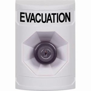 SS2303EV-EN STI White No Cover Key-to-Activate Stopper Station with EVACUATION Label English