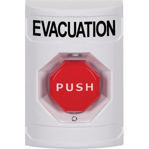 SS2309EV-EN STI White No Cover Turn-to-Reset (Illuminated) Stopper Station with EVACUATION Label English