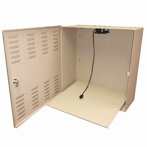 BW-202B Mier NEMA Type 1 Indoor 20" W x 20" H x 8" D NVR Wallmount LockBox with Fan - Beige w/ Internal Removable 19" W x 19" H Back-Panel