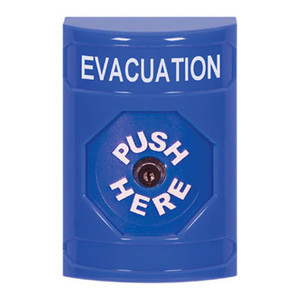 SS2400EV-EN STI Blue No Cover Key-to-Reset Stopper Station with EVACUATION Label English