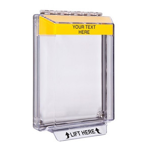 STI-14010CY STI Universal Stopper Low Profile Cover Flush Mount and Hood - Custom Label - Yellow - Non-Returnable