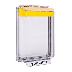 STI-14310NY STI Universal Stopper Low Profile Cover Enclosure Flush Back Box and Hood - No Label - Yellow