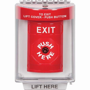 SS2040XT-EN STI Red Indoor/Outdoor Flush w/ Horn Key-to-Reset Stopper Station with EXIT Label English