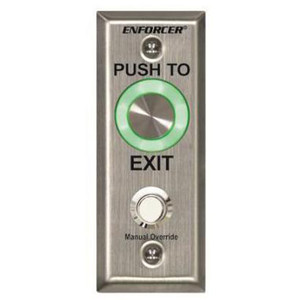 SD-6176-SSVQ Seco-Larm Piezoelectric Pushbutton Vandal-Resistant Slim Line Plate - "PUSH TO EXIT"