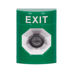 SS2103XT-EN STI Green No Cover Key-to-Activate Stopper Station with EXIT Label English