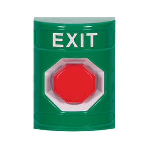 SS2105XT-EN STI Green No Cover Momentary (Illuminated) Stopper Station with EXIT Label English