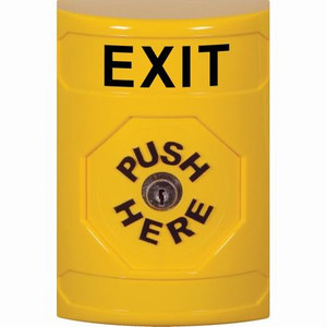 SS2200XT-EN STI Yellow No Cover Key-to-Reset Stopper Station with EXIT Label English