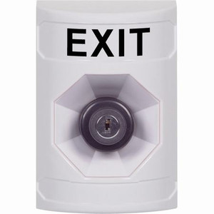 SS2303XT-EN STI White No Cover Key-to-Activate Stopper Station with EXIT Label English