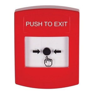 GLR001PX-EN STI Red Indoor Only No Cover Key-to-Reset Push Button with PUSH TO EXIT Label English