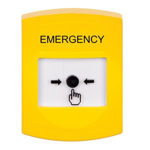 GLR201EM-EN STI Yellow Indoor Only No Cover Key-to-Reset Push Button with EMERGENCY Label English