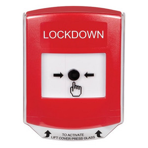 GLR0A1LD-EN STI Red Indoor Only Shield w/ Sound Key-to-Reset Push Button with LOCKDOWN Label English