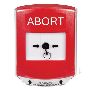 GLR0A1AB-EN STI Red Indoor Only Shield w/ Sound Key-to-Reset Push Button with ABORT Label English