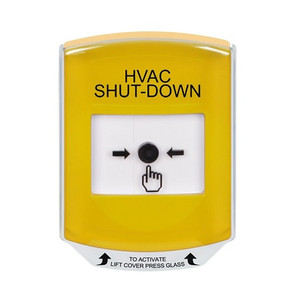 GLR2A1HV-EN STI Yellow Indoor Only Shield w/ Sound Key-to-Reset Push Button with HVAC SHUT-DOWN Label English