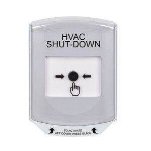 GLR3A1HV-EN STI White Indoor Only Shield w/ Sound Key-to-Reset Push Button with HVAC SHUT-DOWN Label English