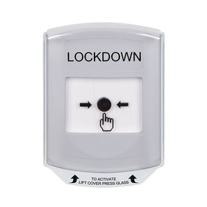 GLR3A1LD-EN STI White Indoor Only Shield w/ Sound Key-to-Reset Push Button with LOCKDOWN Label English