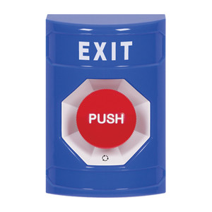 SS2401XT-EN STI Blue No Cover Turn-to-Reset Stopper Station with EXIT Label English