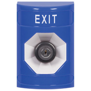 SS2403XT-EN STI Blue No Cover Key-to-Activate Stopper Station with EXIT Label English