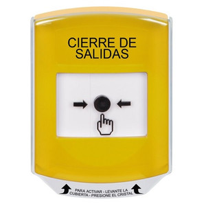 GLR221LD-ES STI Yellow Indoor Only Shield Key-to-Reset Push Button with LOCKDOWN Label Spanish