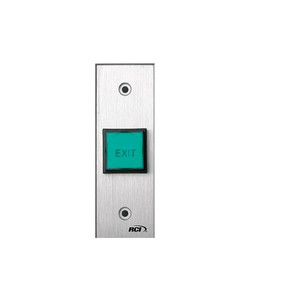 975N-MO-05 x 28 Dormakaba RCI Narrow Momentary Action Push Button Brushed Anodized Aluminum Faceplate 12VDC