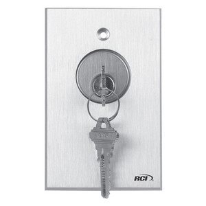 960-MAMO x 28 Dormakaba RCI Maintained Action Momentary Action Tamper-Resistant Key Switch Brushed Anodized Aluminum Faceplate