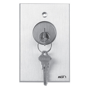 960-DMAMO x 28 Dormakaba RCI Maintained Action Momentary Action Double Pole Double Throw (DPDT) Tamper-Resistant Key Switch Brushed Anodized Aluminum Faceplate