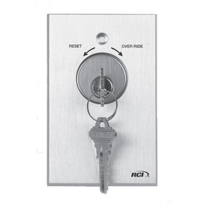 960RO-MOMO x 28 Dormakaba RCI 2 x Momentary Action Reset/Override Tamper Resistant Key switch Brushed Anodized Aluminum Faceplate