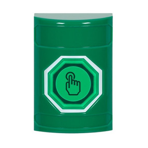 SS2107NT-ES STI Green No Cover Weather Resistant Momentary (Illuminated) with Green Lens Stopper Station with No Text Label Spanish