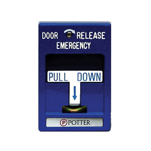 1000600 Potter RMS-1T SPST Pull Station - Blue - DOOR RELEASE