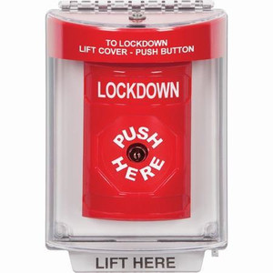 SS2030LD-EN STI Red Indoor/Outdoor Flush Key-to-Reset Stopper Station with LOCKDOWN Label English