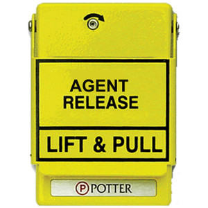 1000623-6 Potter RMS-1T-LP-WP SPST Dual Action Weather Proof Pull Station with Back Box - AGENT RELEASE - Yellow