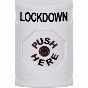 SS2300LD-EN STI White No Cover Key-to-Reset Stopper Station with LOCKDOWN Label English