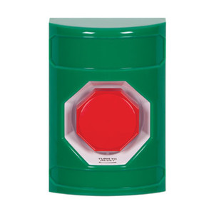 SS2109NT-EN STI Green No Cover Turn-to-Reset (Illuminated) Stopper Station with No Text Blank Button and/or Cover English