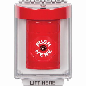 SS2040NT-EN STI Red Indoor/Outdoor Flush w/ Horn Key-to-Reset Stopper Station with No Text Label English