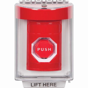 SS2042NT-EN STI Red Indoor/Outdoor Flush w/ Horn Key-to-Reset (Illuminated) Stopper Station with No Text Label English