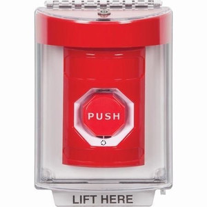SS2049NT-EN STI Red Indoor/Outdoor Flush w/ Horn Turn-to-Reset (Illuminated) Stopper Station with No Text Label English
